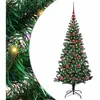 vidaXL Sapin de Noël artificiel pré-éclairé Vert 120cm PVC et métal