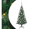 vidaXL Sapin de Noël artificiel pré-éclairé Vert 120 cm PVC et métal