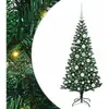 vidaXL Sapin de Noël artificiel pré-éclairé Vert 120cm PVC et métal