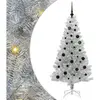 vidaXL Sapin de Noël avec 150 LED avec support Argent 150 cm PET