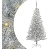 vidaXL Sapin de Noël avec 150 LED avec support Argent 150 cm PET