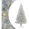 vidaXL Sapin de Noël avec 150 LED avec support Argent 150 cm PET