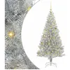 vidaXL Sapin de Noël avec 150 LED avec support Argent 150 cm PET