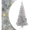 vidaXL Sapin de Noël avec 300 LED avec support Argent 210 cm PET