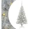 vidaXL Sapin de Noël avec 150 LED avec support Argent 120 cm PET
