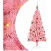 vidaXL Sapin de Noël avec 150 LED avec support Rose 150 cm PVC