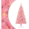 vidaXL Sapin de Noël avec 150 LED avec support Rose 150 cm PVC