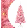 vidaXL Sapin de Noël avec 150 LED avec support Rose 150 cm PVC