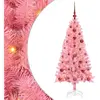 vidaXL Sapin de Noël avec 150 LED avec support Rose 120 cm PVC
