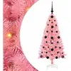 vidaXL Sapin de Noël avec 150 LED avec support Rose 120 cm PVC