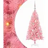 vidaXL Sapin de Noël avec 150 LED avec support Rose 120 cm PVC