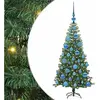 vidaXL Sapin de Noël avec 150 LED avec support Vert 120 cm PVC