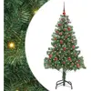 vidaXL Sapin de Noël avec 150 LED avec support Vert 150 cm PVC