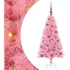 vidaXL Sapin de Noël avec 150 LED avec support Rose 120 cm PVC
