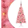 vidaXL Sapin de Noël avec 150 LED avec support Rose 120 cm PVC