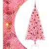 vidaXL Sapin de Noël avec 150 LED avec support Rose 150 cm PVC