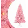 vidaXL Sapin de Noël avec 150 LED avec support Rose 150 cm PVC