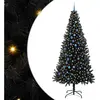 vidaXL Sapin de Noël avec 300 LED avec support Noir 240 cm PVC