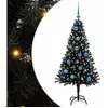 vidaXL Sapin de Noël avec 150 LED avec support Noir 150 cm PVC