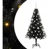 vidaXL Sapin de Noël avec 150 LED avec support Noir 150 cm PVC
