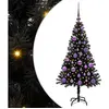 vidaXL Sapin de Noël avec 150 LED avec support Noir 120 cm PVC