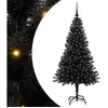 vidaXL Sapin de Noël avec 150 LED avec support Noir 150 cm PVC
