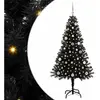 vidaXL Sapin de Noël avec 150 LED avec support Noir 150 cm PVC