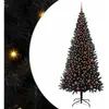 vidaXL Sapin de Noël avec 300 LED avec support Noir 210 cm PVC
