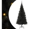 vidaXL Sapin de Noël avec 300 LED avec support Noir 210 cm PVC