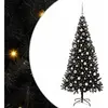 vidaXL Sapin de Noël avec 300 LED avec support Noir 210 cm PVC