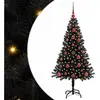 vidaXL Sapin de Noël avec 150 LED avec support Noir 120 cm PVC