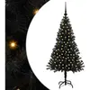 vidaXL Sapin de Noël avec 150 LED avec support Noir 120 cm PVC