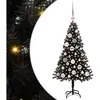 vidaXL Sapin de Noël avec 150 LED avec support Noir 120 cm PVC