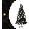 vidaXL Sapin de Noël avec 300 LED avec support Noir 210 cm PVC