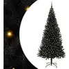 vidaXL Sapin de Noël avec 300 LED avec support Noir 240 cm PVC
