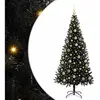 vidaXL Sapin de Noël avec 300 LED avec support Noir 210 cm PVC