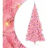 vidaXL Sapin de Noël avec 300 LED avec support Rose 210 cm PVC