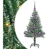 vidaXL Arbre de Noël artificiel floconné de neige avec lumière LED