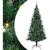 vidaXL Sapin de Noël artificiel pré-éclairé Vert 210 cm PVC et métal