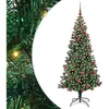 vidaXL Sapin de Noël artificiel pré-éclairé Vert 180 cm PVC et métal