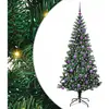 vidaXL Sapin de Noël artificiel pré-éclairé Vert 180 cm PVC et métal