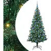 vidaXL Sapin de Noël artificiel pré-éclairé Vert 180 cm PVC et métal