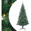 vidaXL Sapin de Noël artificiel pré-éclairé Vert 210 cm PVC et métal