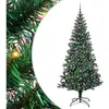 vidaXL Sapin de Noël artificiel pré-éclairé Vert 210 cm PVC et métal