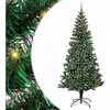 vidaXL Sapin de Noël artificiel pré-éclairé Vert 240cm PVC et métal
