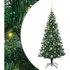vidaXL Sapin de Noël artificiel pré-éclairé Vert 150cm PVC et métal