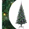 vidaXL Sapin de Noël artificiel pré-éclairé Vert 150cm PVC et métal