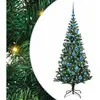 vidaXL Sapin de Noël artificiel pré-éclairé Vert 150cm PVC et métal