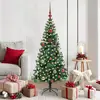 vidaXL Sapin de Noël artificiel pré-éclairé Vert 150cm PVC et métal