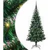 vidaXL Sapin de Noël artificiel pré-éclairé Vert 150cm PVC et métal